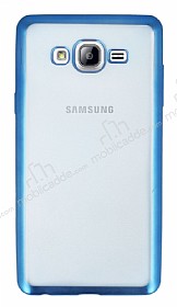 Samsung Galaxy On7 Mavi Kenarl effaf Silikon Klf