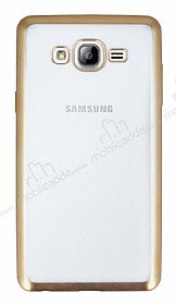 Samsung Galaxy On7 Gold Kenarl effaf Silikon Klf