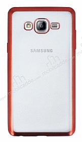 Samsung Galaxy On7 Krmz Kenarl effaf Silikon Klf