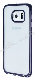 Samsung Galaxy S6 Edge Siyah Kenarl effaf Silikon Klf