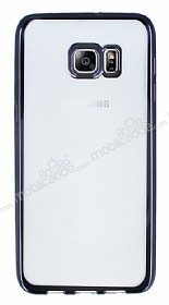 Samsung Galaxy S6 Edge Plus Siyah Kenarl effaf Silikon Klf