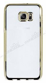 Samsung Galaxy S6 Edge Plus Gold Kenarl effaf Silikon Klf