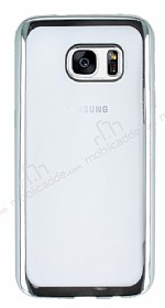 Samsung Galaxy S7 Edge Silver Kenarl effaf Silikon Klf