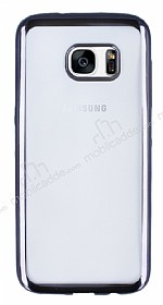 Samsung Galaxy S7 Edge Siyah Kenarl effaf Silikon Klf