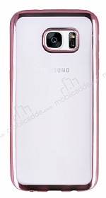 Samsung Galaxy S7 Edge Rose Gold Kenarl effaf Silikon Klf