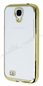 Samsung i9500 Galaxy S4 Gold Kenarl effaf Silikon Klf