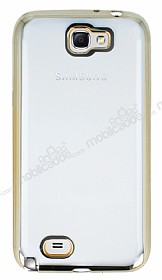 Samsung N7100 Galaxy Note 2 Gold Kenarl effaf Silikon Klf