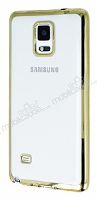 Samsung N9100 Galaxy Note 4 Gold Kenarl effaf Silikon Klf