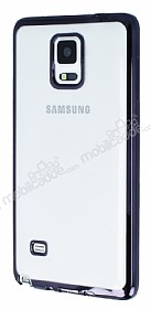 Samsung N9100 Galaxy Note 4 Siyah Kenarl effaf Silikon Klf