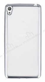 Sony Xperia E5 Silver Kenarl effaf Silikon Klf
