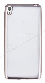Sony Xperia E5 Rose Gold Kenarl effaf Silikon Klf