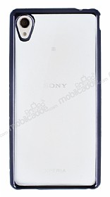 Sony Xperia M4 Aqua Siyah Kenarl effaf Silikon Klf