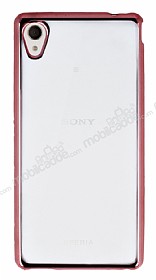 Sony Xperia M4 Aqua Rose Gold Kenarl effaf Silikon Klf
