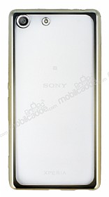Sony Xperia M5 Gold Kenarl effaf Silikon Klf