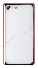 Sony Xperia M5 Rose Gold Kenarl effaf Silikon Klf