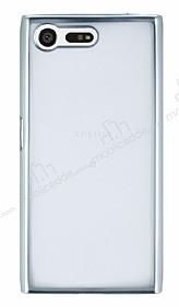 Sony Xperia X Compact Silver Kenarl effaf Silikon Klf