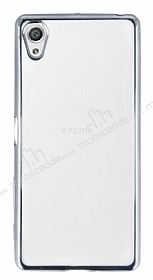 Sony Xperia X Silver Kenarl effaf Silikon Klf