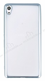Sony Xperia XA Ultra Silver Kenarl effaf Silikon Klf
