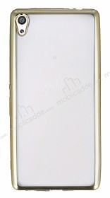 Sony Xperia XA Ultra Gold Kenarl effaf Silikon Klf