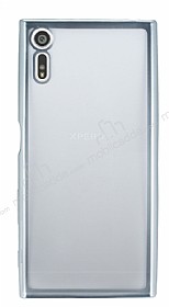 Sony Xperia XZ Silver Kenarl effaf Silikon Klf