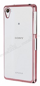 Sony Xperia Z2 Rose Gold Kenarl effaf Silikon Klf