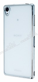 Sony Xperia Z3 Silver Kenarl effaf Silikon Klf