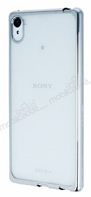 Sony Xperia Z3 Plus Silver Kenarl effaf Silikon Klf