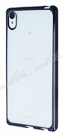 Sony Xperia Z3 Plus Siyah Kenarl effaf Silikon Klf