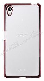 Sony Xperia Z5 Rose Gold Kenarl effaf Silikon Klf