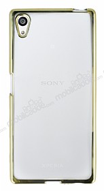 Sony Xperia Z5 Gold Kenarl effaf Silikon Klf