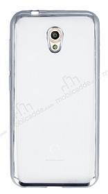 Vodafone Smart 7 Style Silver Kenarl effaf Silikon Klf