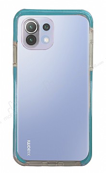 Eiroo Color Fit Xiaomi 11 Lite 5G NE Kamera Korumal Mavi Silikon Klf