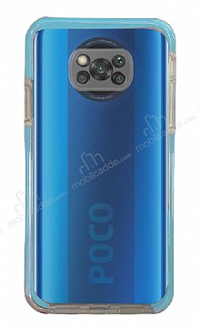 Eiroo Color Fit Xiaomi Poco X3 / X3 Pro Kamera Korumal Mavi Silikon Klf