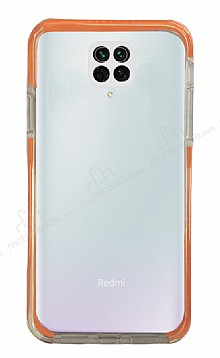 Eiroo Color Fit Xiaomi Redmi Note 9 Pro Kamera Korumal Turuncu Silikon Klf