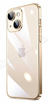 Eiroo Color Frame iPhone 14 Plus Kamera Korumal Gold Silikon Klf