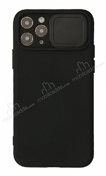 Eiroo Color Lens iPhone 11 Pro Kamera Korumal Siyah Silikon Klf