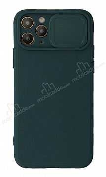 Eiroo Color Lens iPhone 11 Pro Max Kamera Korumal Yeil Silikon Klf