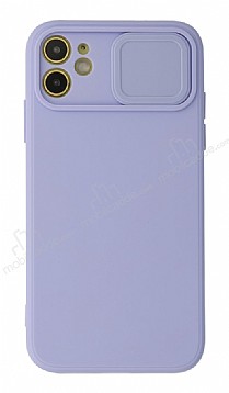 Eiroo Color Lens iPhone 12 Mini 5.4 in Kamera Korumal Mor Silikon Klf