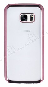 Samsung Galaxy S7 Rose Gold Kenarl effaf Silikon Klf
