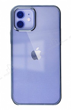 Eiroo Color Series iPhone 12 / 12 Pro 6.1 in Ak Mavi Rubber Klf