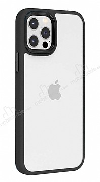 Eiroo Contrast iPhone 13 Pro Max Siyah Silikon Klf