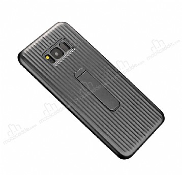 Eiroo Craft View Samsung Galaxy S8 Plus Standl Siyah Rubber Klf