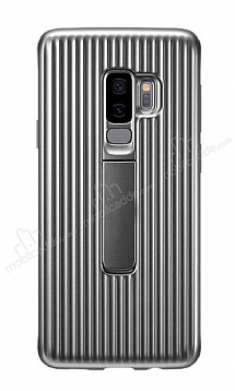 Eiroo Craft View Samsung Galaxy S9 Plus Standl Silver Rubber Klf