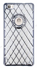 Eiroo Dashy Huawei P8 Lite Siyah Tal effaf Silikon Klf