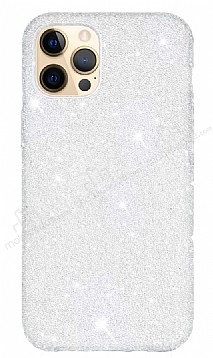 Eiroo Diamond iPhone 11 Pro Max Iltl Beyaz Silikon Klf