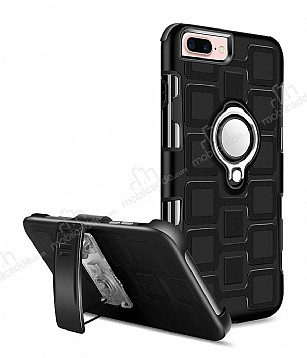 Eiroo Durable iPhone 7 Plus / 8 Plus Ultra Koruma Siyah Klf