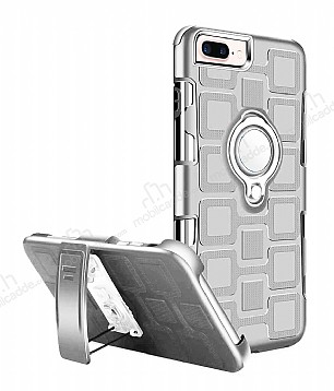Eiroo Durable iPhone 7 Plus / 8 Plus Ultra Koruma Silver Klf