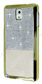 Eiroo Duxal Samsung N9000 Galaxy Note 3 Gold Kenarl Tal Krem Rubber Klf