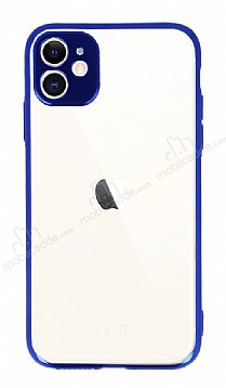 Eiroo Electro iPhone 11 Pro Lacivert Kenarl effaf Silikon Klf