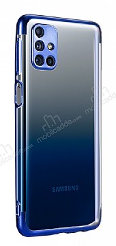Eiroo Electro Samsung Galaxy M31s Mavi Kenarl effaf Silikon Klf